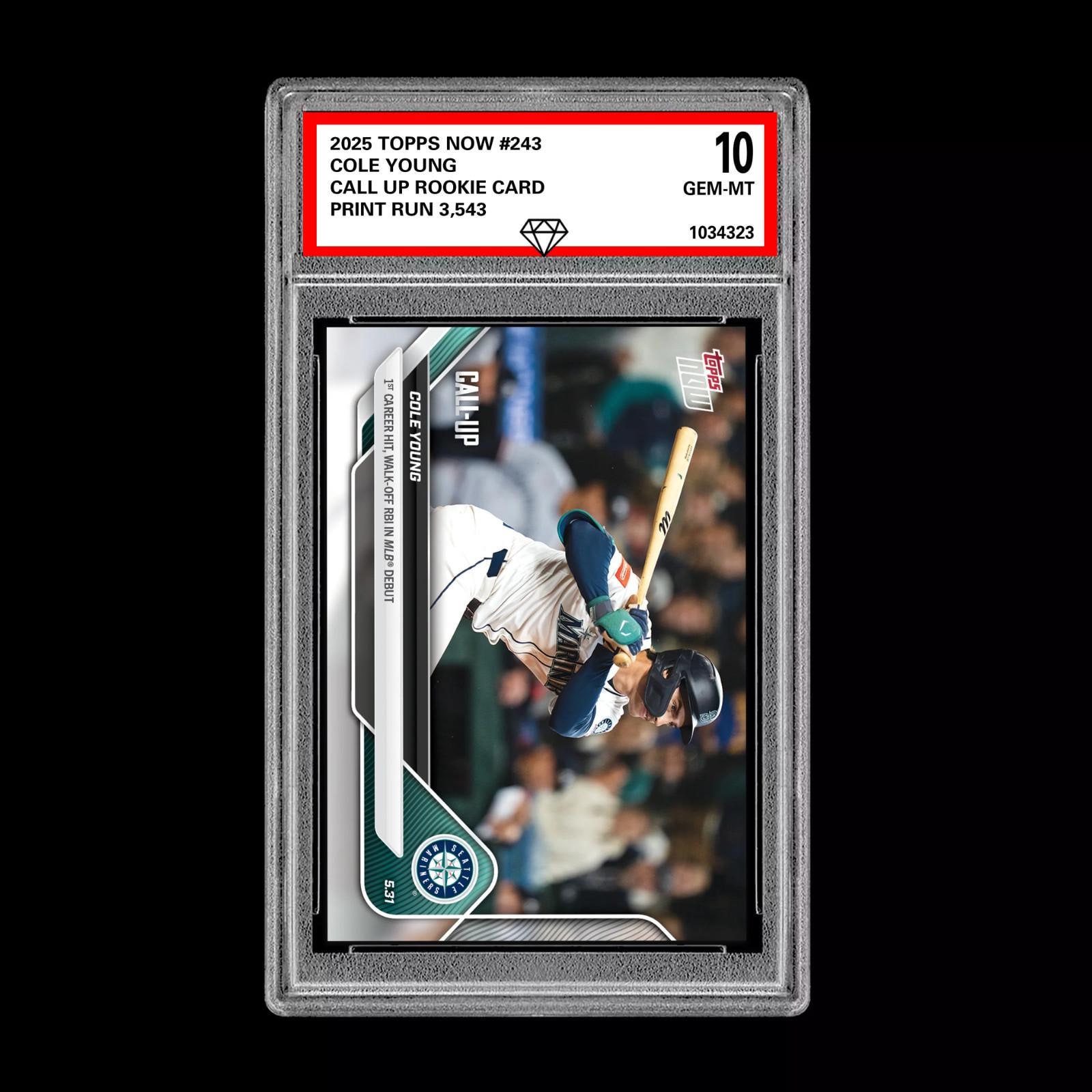 グレード10 コール・ヤング 2025 Topps Now 243 RC ルーキー コール