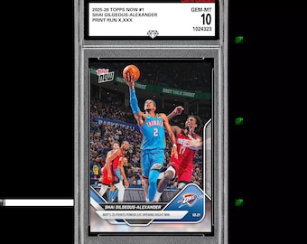Graded 10 Shai Gilgeous-Alexander 1 2025-26 TOPPS NOW Basketball