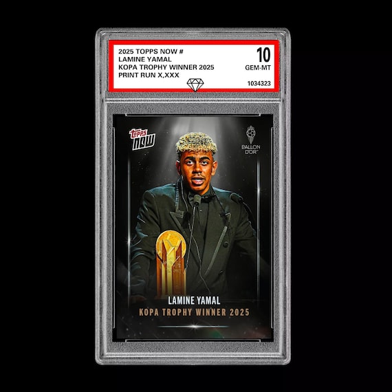 Graded 10 Lamine Yamal Kopa Trophy Winner - 2025 Topps NOW - Card 6 Soccer  RC - Etsy Israel