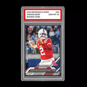 Graded 10 Jaxson Dart Ole Miss Record 2024 Bowman U Now 16 RC Rookie Card Draft