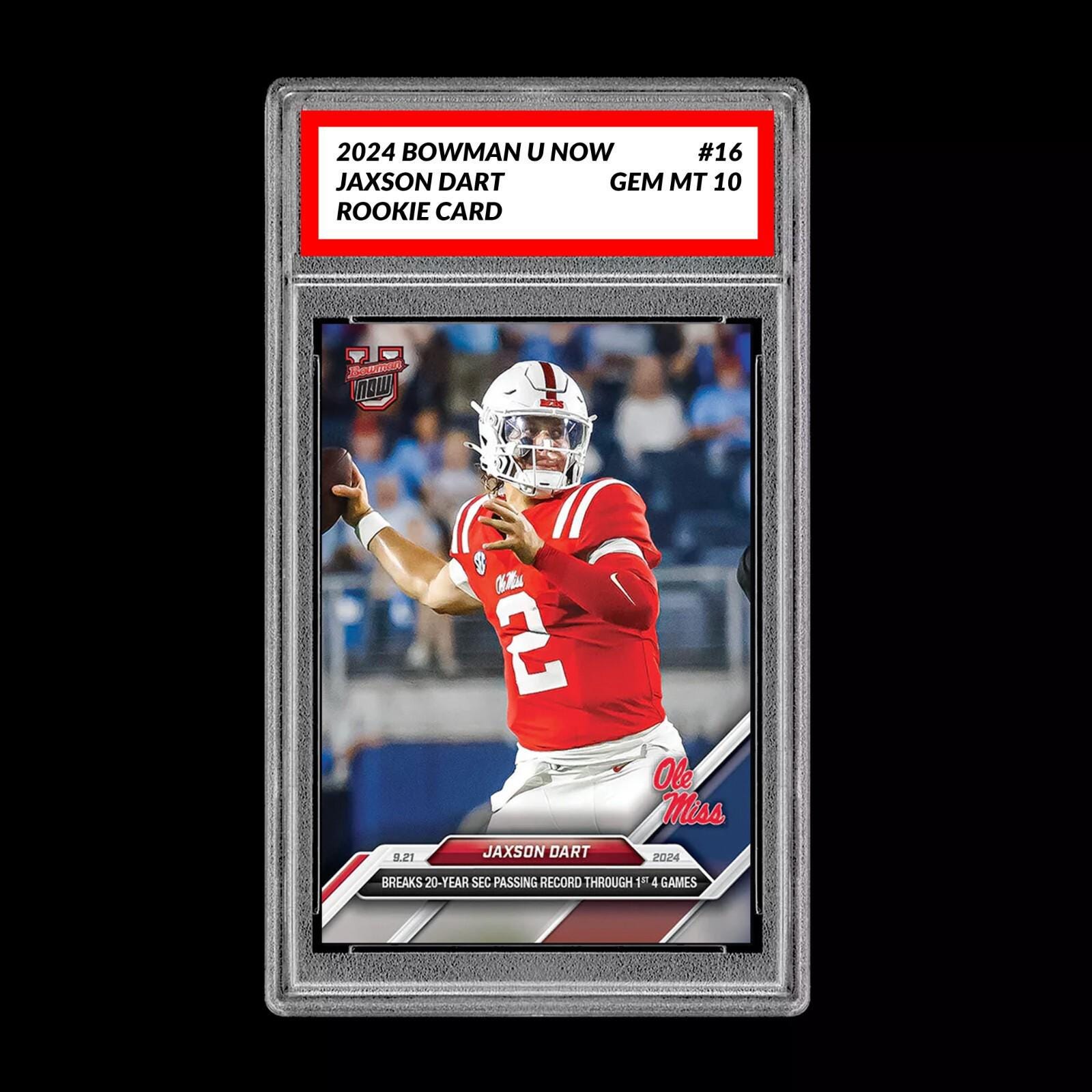 Graded 10 Jaxson Dart Ole Miss Record 2024 Bowman U Now 16 RC