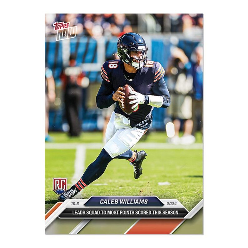 Tarjeta de novato RC de Caleb Williams, calificada 10, NFL Bears 2024 Topps Now 9 imagen 2