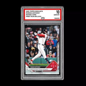 Graded 10 Roman Anthony Call-Up Red Sox Debut 2025 Topps NOW Card 279