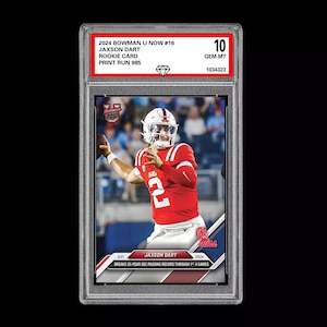 Graded 10 Jaxson Dart Ole Miss Record 2024 Bowman U Now 16 RC Rookie Card Draft