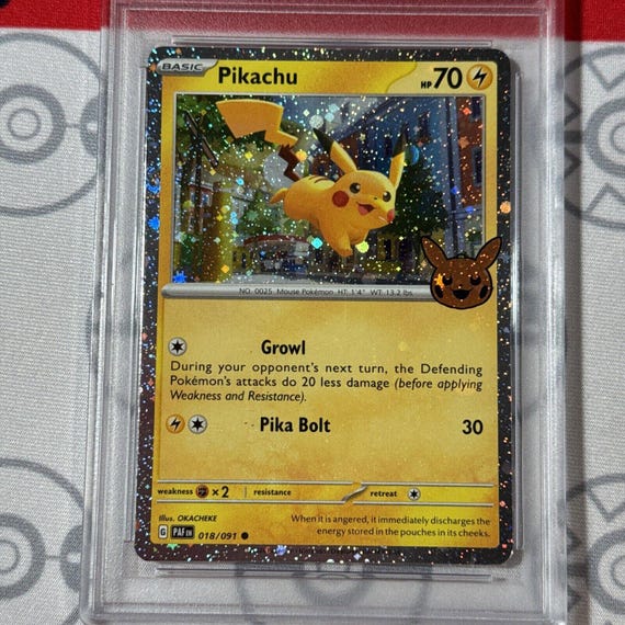 Graded 10 Pikachu 2024 Trick or Trade Reverse Holo Promo Pokemon Card 018  PAF - Etsy
