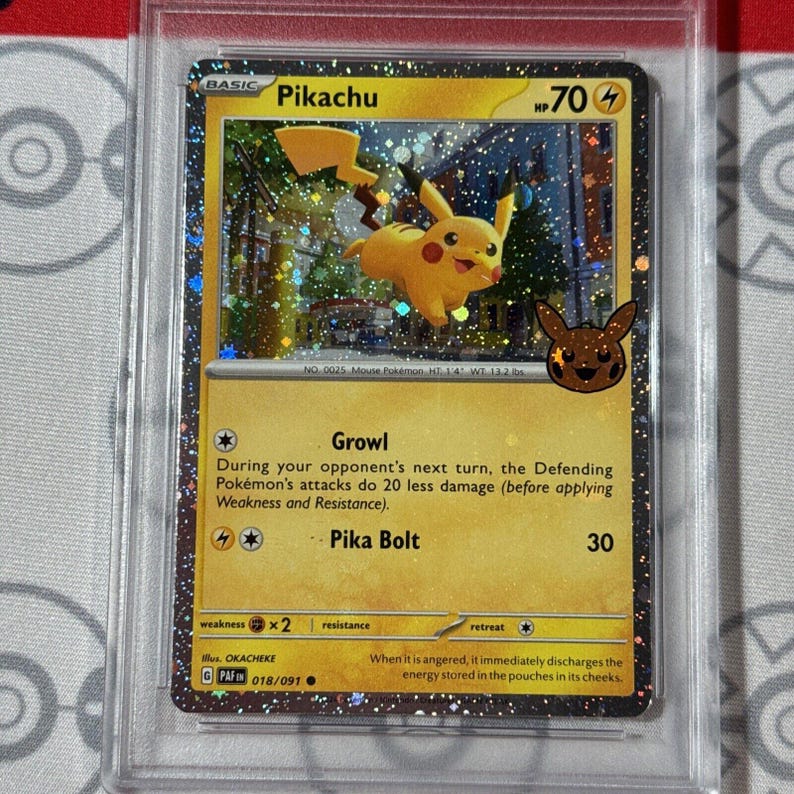 Graded 10 Pikachu 2024 Trick Or Trade Reverse Holo Promo Pokemon Card 018 PAF image 2