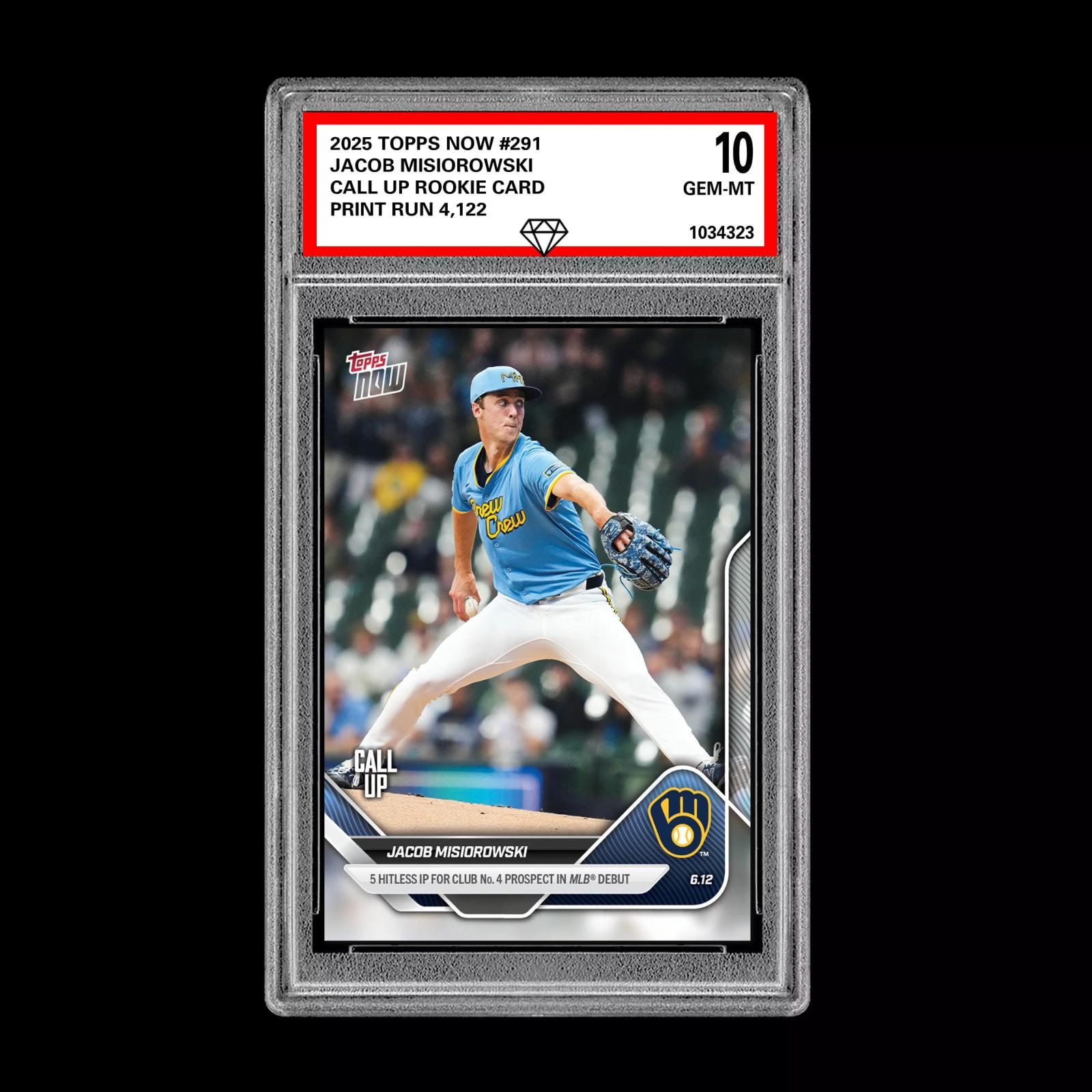 グレード10 ジェイコブ・ミシオロウスキー - 2025 Topps Now 291 RC 