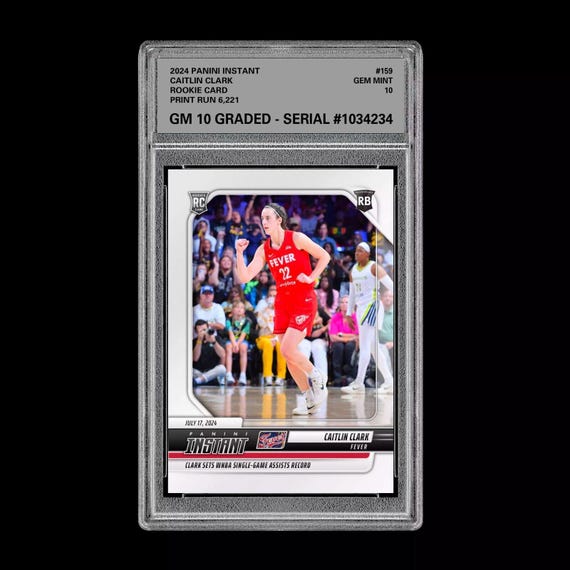 2024 Panini Instant Caitlin Clark Rookie Card – WNBA Assist Record Single Game 5 thumbnail image
