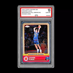 Graded 10 2024 COOPER FLAGG Topps Chrome RC Rookie McDonald’s All American 28