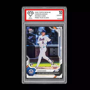Graded 10 Carson Benge RC Rookie 3 2026 Topps Now Opening Day MLB Debut Presale