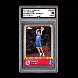 Graded 10 2024 COOPER FLAGG Topps Chrome RC Rookie McDonald’s All American 28