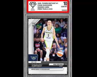 Graded 10 Paige Bueckers 1 2025-26 Panini Instant RC Rookie Card