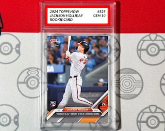 Calificación 10 Jackson Holliday 529 2024 TOPPS NOW RC Tarjeta de novato Baltimore Orioles
