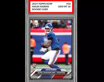Abgestufte 10 Malik Nabers 18 RC Rookie 2024 Topps NOW Football Karte NFL