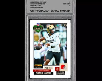 Classificato 10 Shedeur Sanders 7 RC Rookie 2025 Panini Instant NFL Cleveland Browns