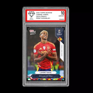 Graded 10 Lamine Yamal EUFA Nations League Soccer Card 2025 Topps NOW 2