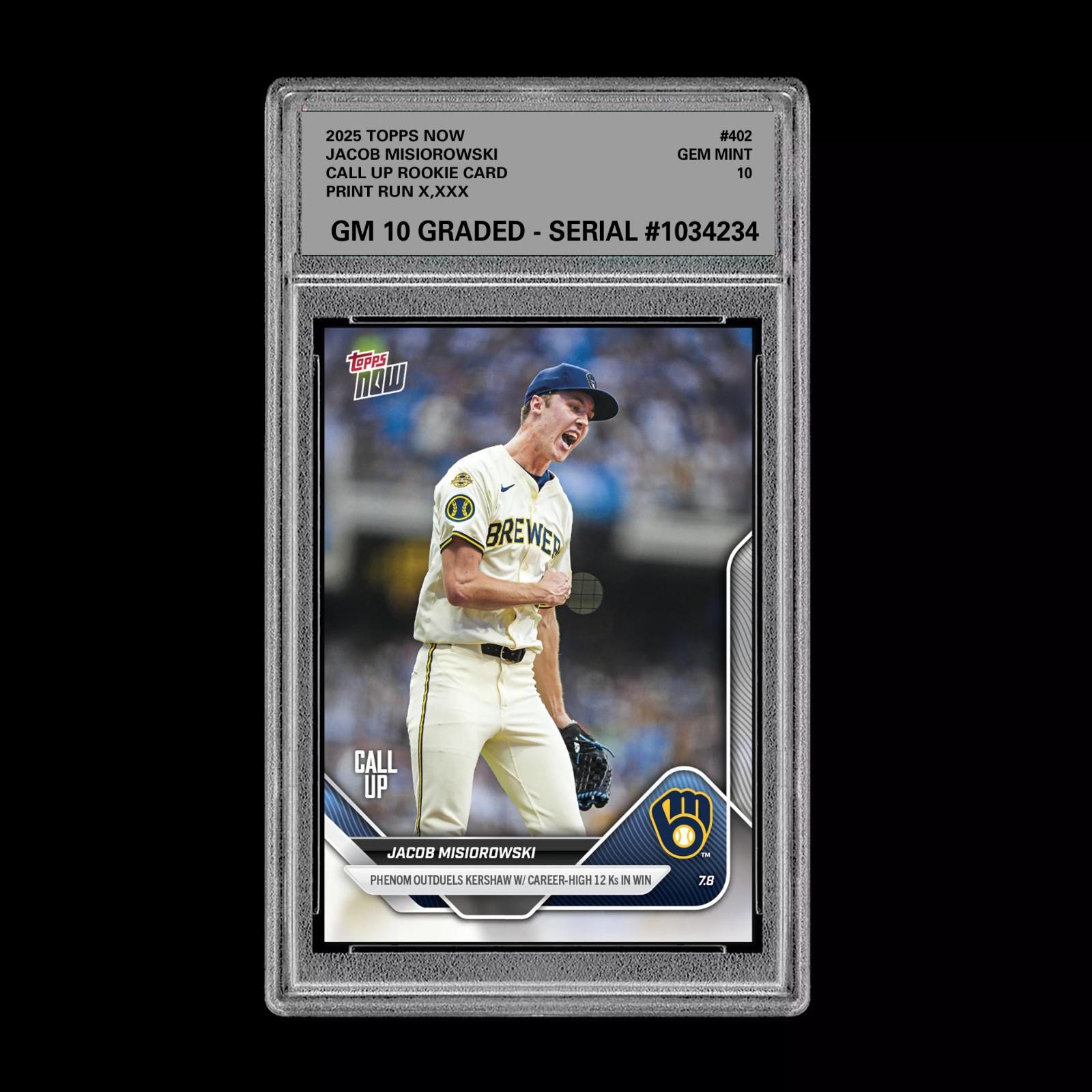 brewers' jacob misiorowski pulled his own limited-edition rookie baseball card Amazon.com: 2024 Panini Prizm #114 Jacob Misiorowski Milwaukee Brewers RC Rookie  Baseball Base Trading Card : Collectibles & Fine Art main image 0
