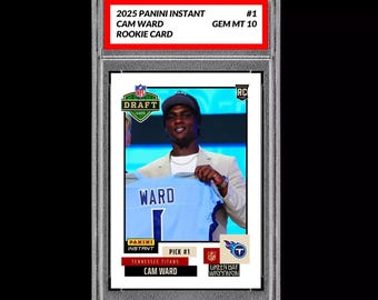 Calificado 10 Cam Ward 1 Selección del Draft Tennessee Titans 2025 Panini Instant RC Novato