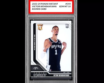 Graded 10 Victor Wembanyama RC 544 2023 Panini Instant Rookie San Antonio Spurs