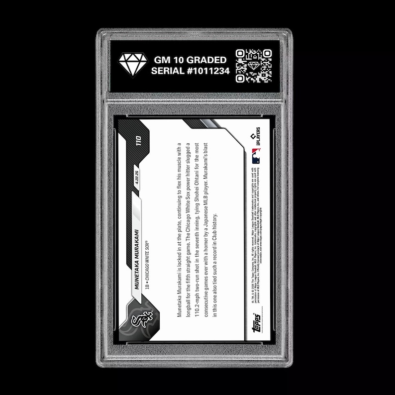 Graded 10 Munetaka Murakami Rookie Karte 110 2026 Topps JETZT White Sox PRESALE Bild 2
