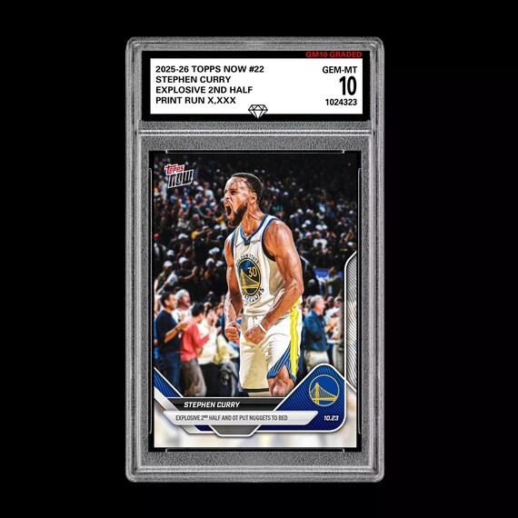 Graded 10 Stephen Curry Card 2025-26 TOPPS NOW 22 Basketball
