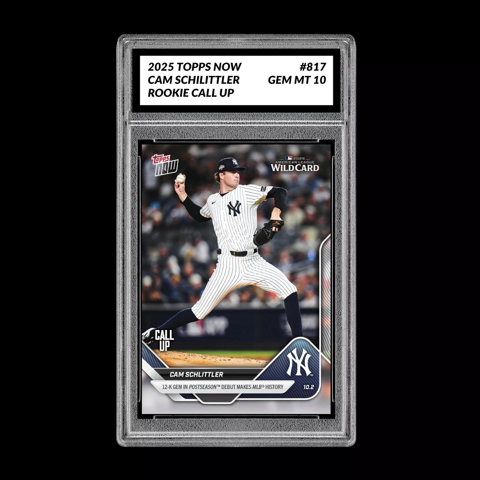 グレード10 カム・シュリトラー 817 2025 MLB Topps Now 12-K ポストRC 