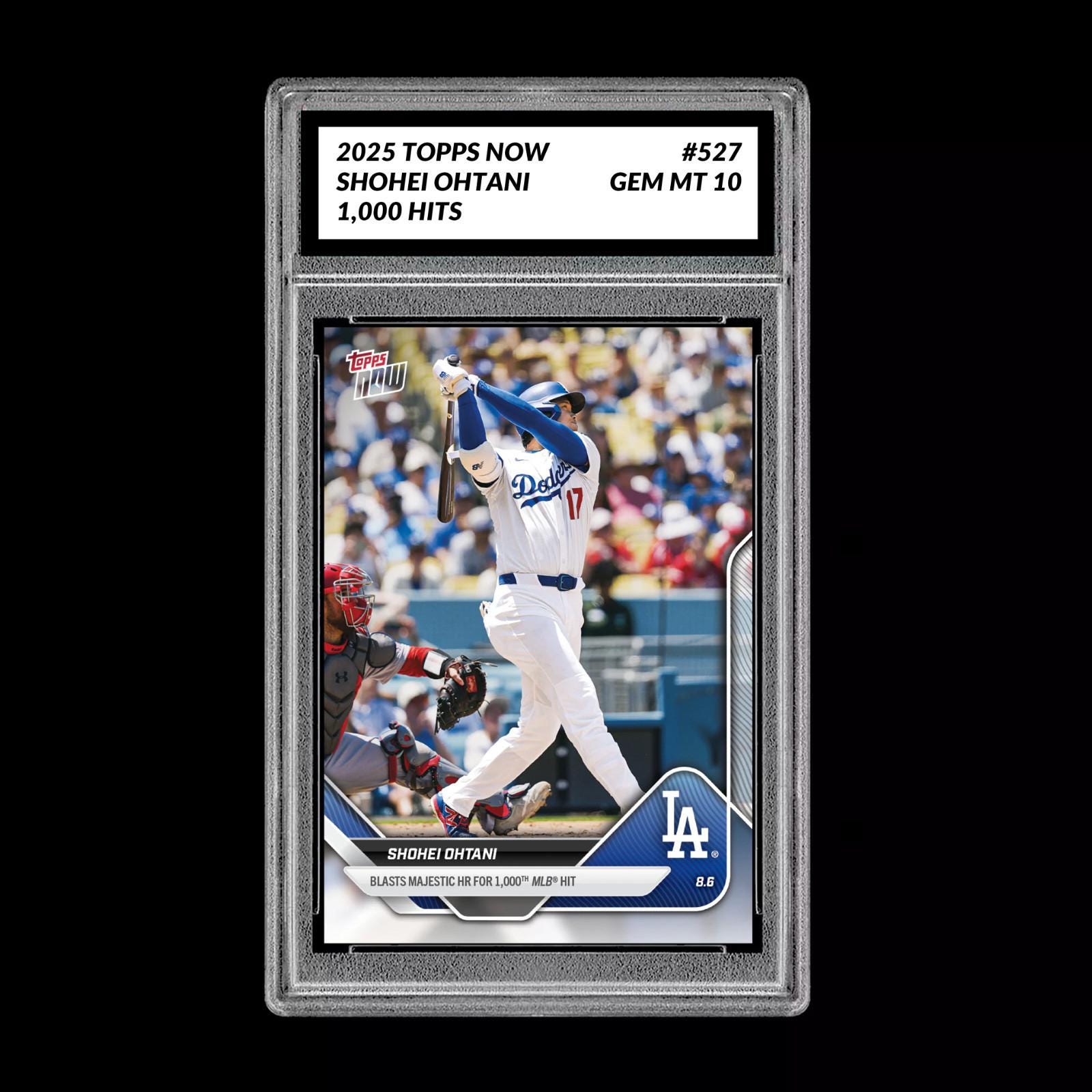 Graded 10 Shohei Ohtani - 2025 TOPPS NOW 527 1,000 Hits LA Dodgers