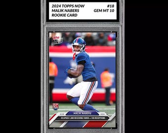 Abgestufte 10 Malik Nabers 18 RC Rookie 2024 Topps NOW Football Karte NFL
