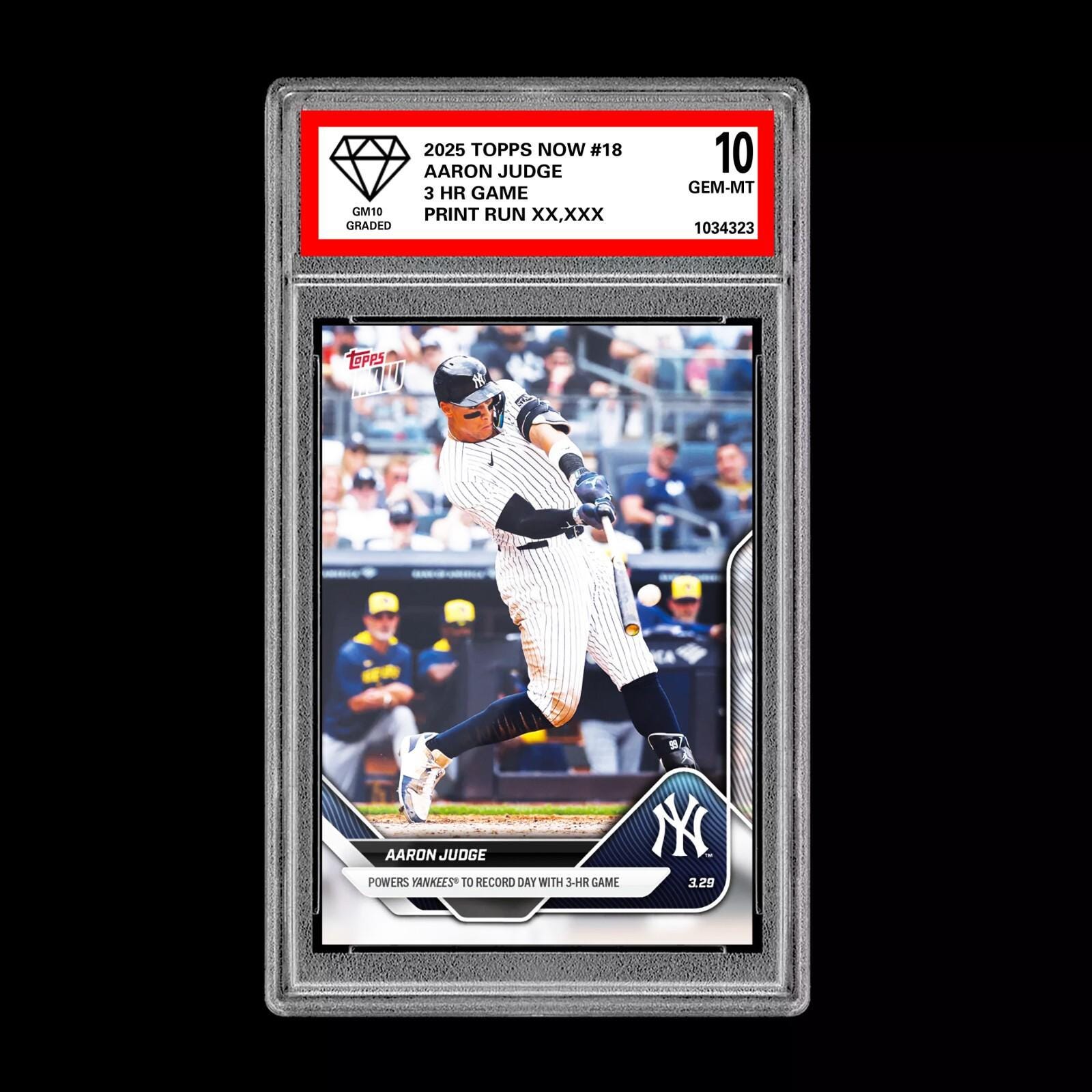 グレード10 アーロン・ジャッジ 18 2025 MLB Topps NOW 3HR ゲーム