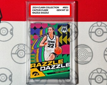 Graded 10 Caitlin Clark Collection Mosaic Prizm Razzle Dazzle RD1