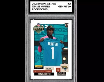Betyg 10 Travis Hunter 2025 Panini Instant Draft Night 2 RC Rookie JAGUARS