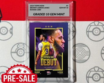 Graded 10 Lebron Bronny James Jr 2024/25 Topps Now 1 Rc Rookie Lakers