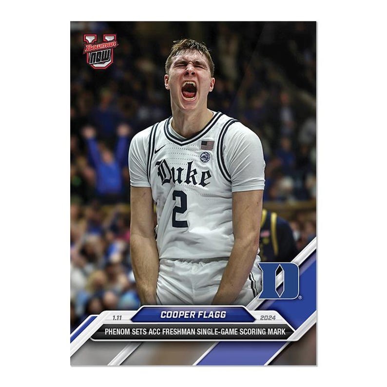 Graded 10 Cooper Flagg 2024-25 Bowman U Now Card 44 Duke Rc Rookie image 3