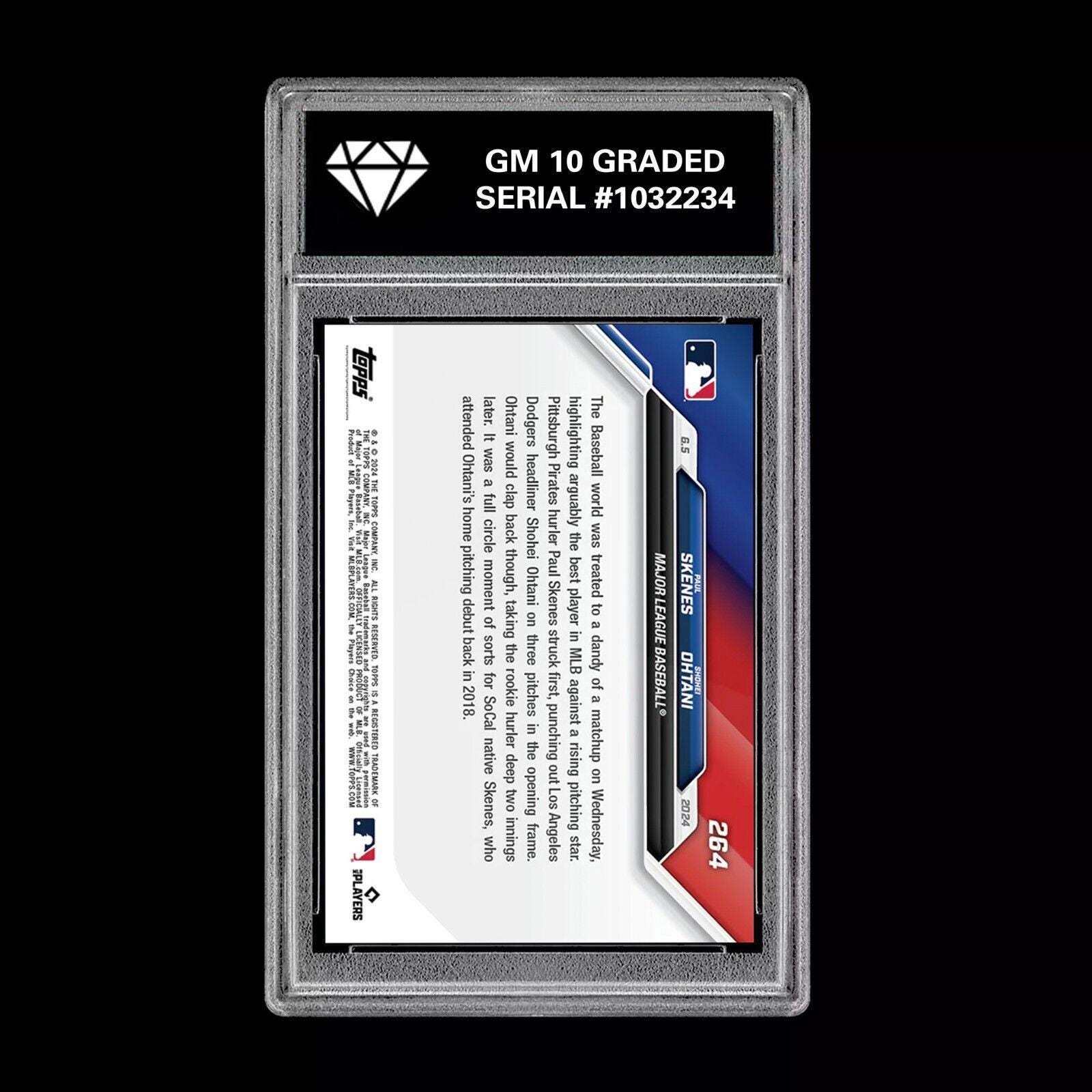 Graded 10 Paul Skenes Vs Shohei Ohtani 264 2024 Topps Now RC 