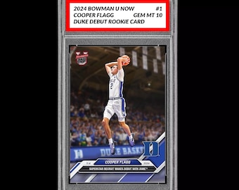 Graded 10 Cooper Flagg #1 Debut Duke RC Rookie 2024-25 Bowman U Now Card