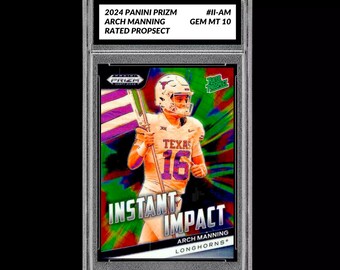 Graded 10 Arch Manning 2024 Panini Prizm Draft Picks II-AM Einschulungskarte
