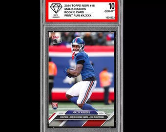 Graded 10 Malik Nabers 18 Rc Rookie 2024 Topps Now Fußball Karte Nfl