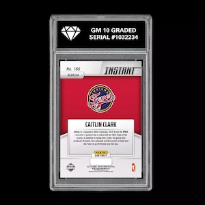 Graded 10 Caitlin Clark 186 Rc Rookie Card 2024 Panini Instant Indiana Fever image 2