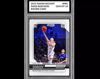 Tarjeta Panini Instantánea de Paige Bueckers 2024, calificada con 10 puntos (PBC, Uconn, Draft de la WNBA, RC, Novata).