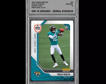 Travis Hunter 35 RC Rookie 2025 Panini Instant NFL Rps - Calificación 10