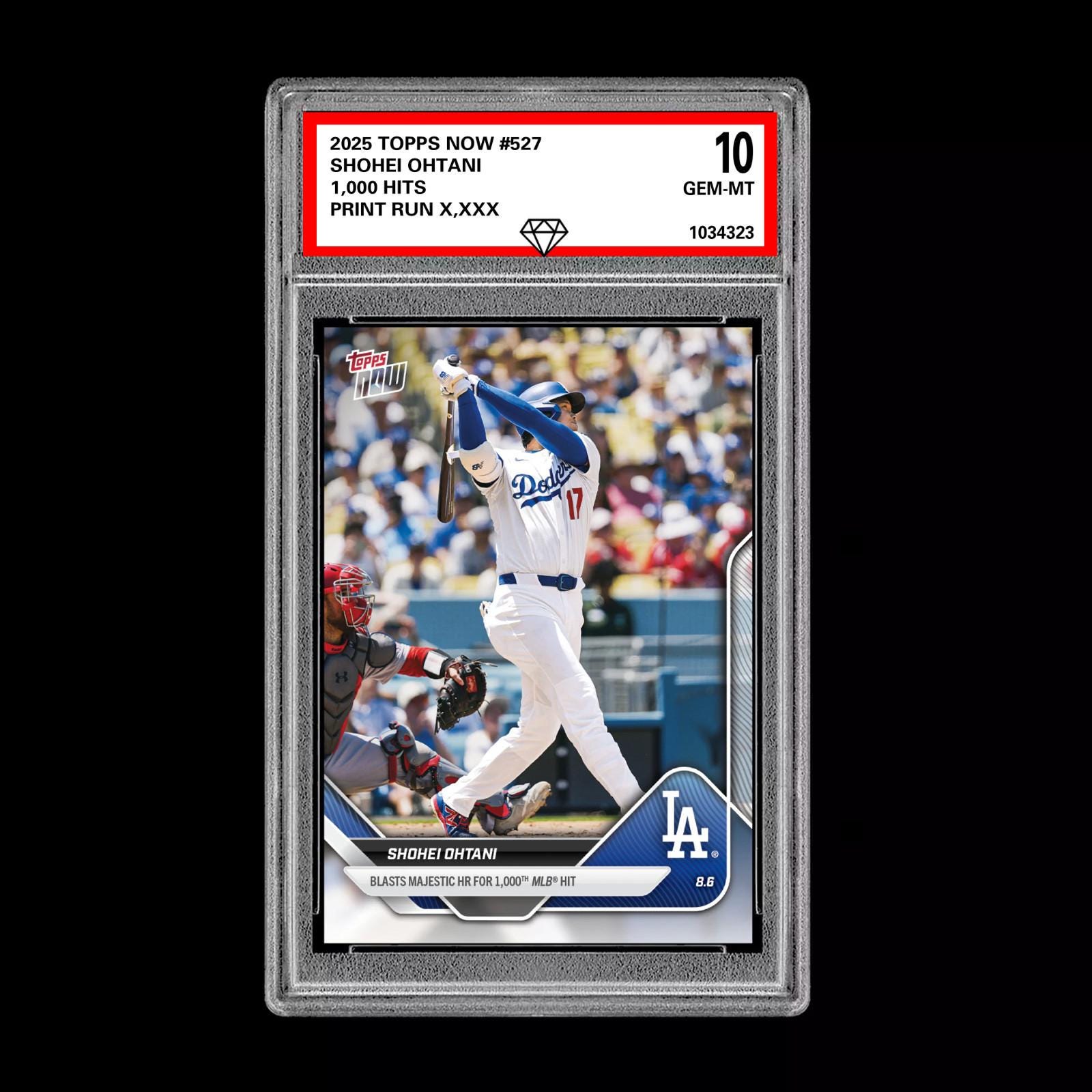 Graded 10 Shohei Ohtani - 2025 TOPPS NOW 527 1,000 Hits LA Dodgers