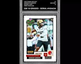 Classificato 10 Shedeur Sanders 7 RC Rookie 2025 Panini Instant NFL Cleveland Browns