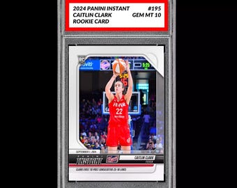 Graded 10 Caitlin Clark 195 Rookie Rc Card 2024 Panini Instant Indiana Fever
