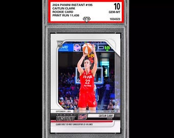 Graded 10 Caitlin Clark 195 Rookie Rc Card 2024 Panini Instant Indiana Fever
