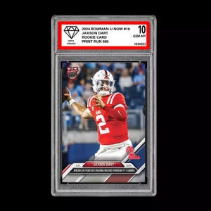 Graded 10 Jaxson Dart Ole Miss Record 2024 Bowman U Now 16 RC Rookie Card Draft