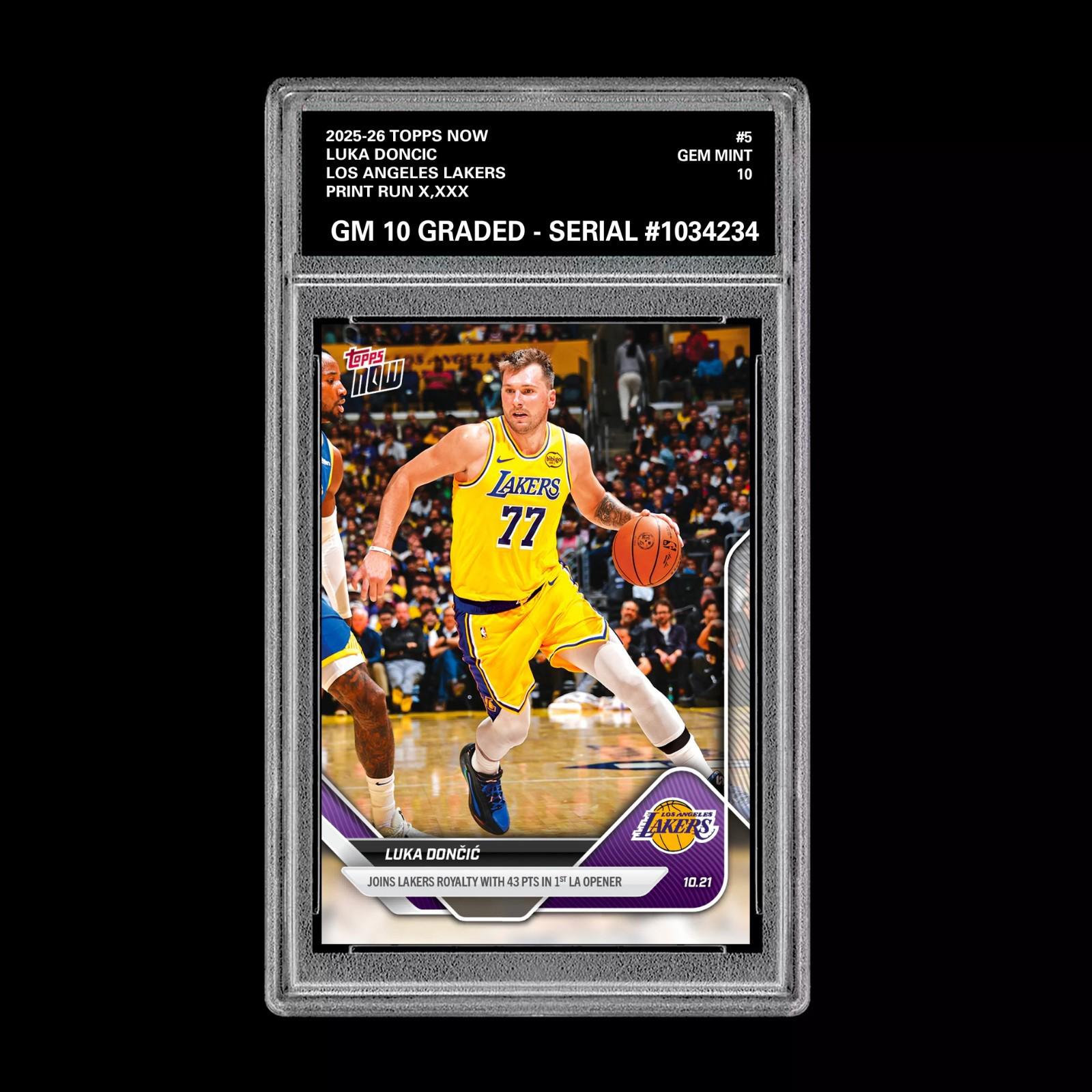 グレード10 ルカ・ドンチッチ 5 2025-26 Topps Now バスケットボール