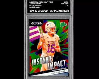Graded 10 Arch Manning 2024 Panini Prizm Draft Picks II-AM Einschulungskarte