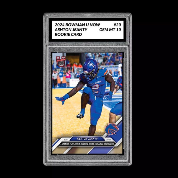 Graded 10 Ashton Jeanty RC 2024 Bowman U Now Heisman Card 20 Boise State Rookie - Etsy Graded 10 Ashton Jeanty RC 2024 Bowman U Now Heisman Card 20 Boise State Rookie - Etsy