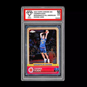 Graded 10 2024 COOPER FLAGG Topps Chrome RC Rookie McDonald’s All American 28