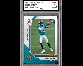 Travis Hunter 35 RC Rookie 2025 Panini Instant NFL Rps Premiere - Calificación 10